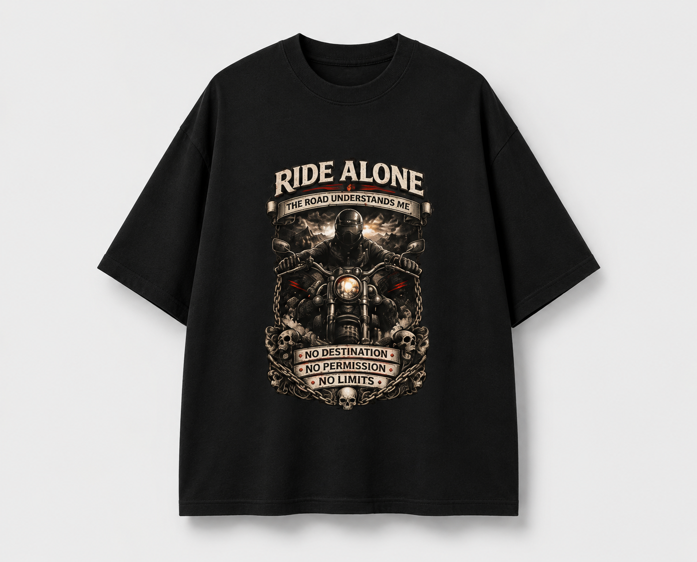Ride Alone Biker Oversized T-Shirt