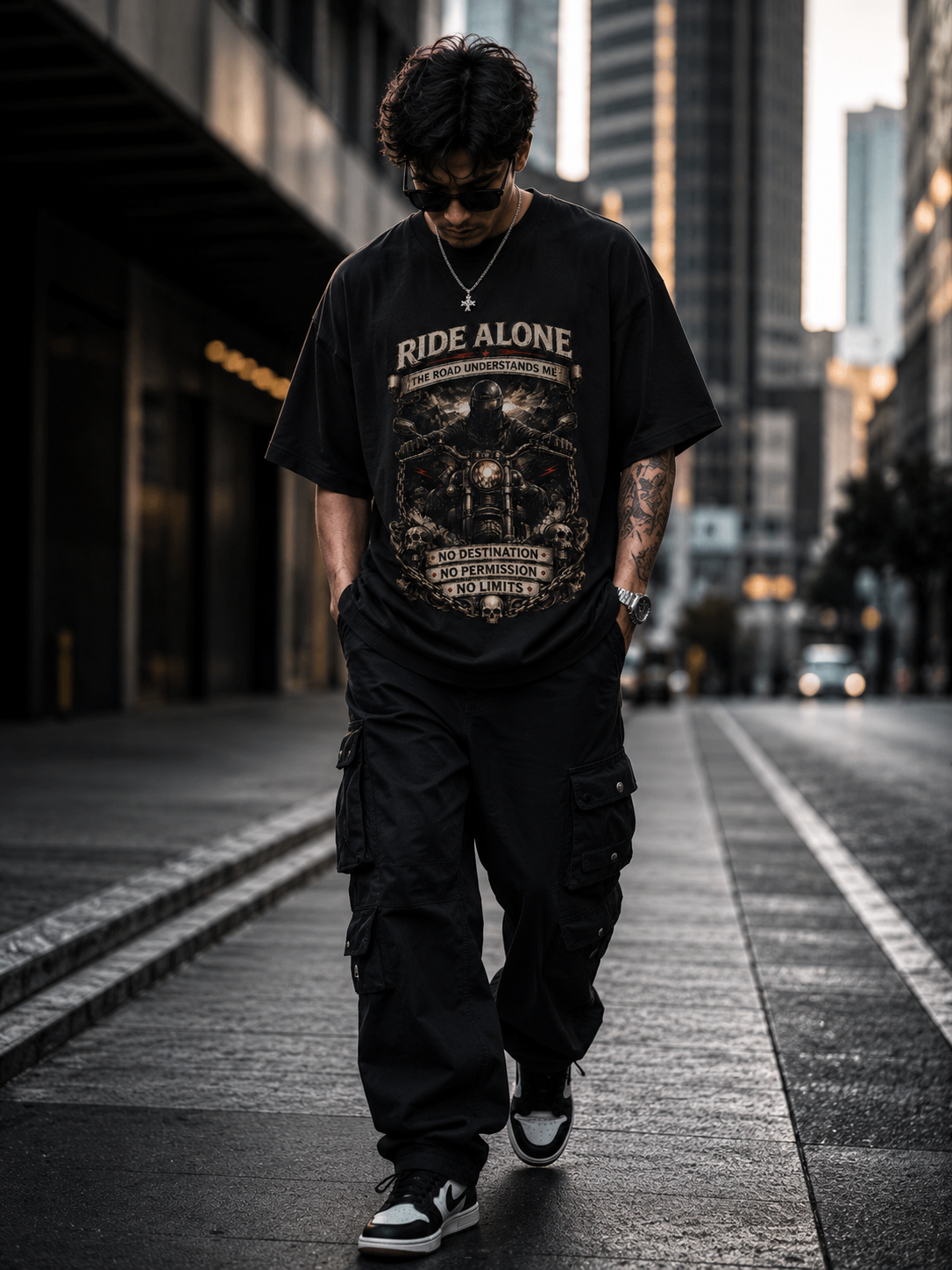 Ride Alone Biker Oversized T-Shirt