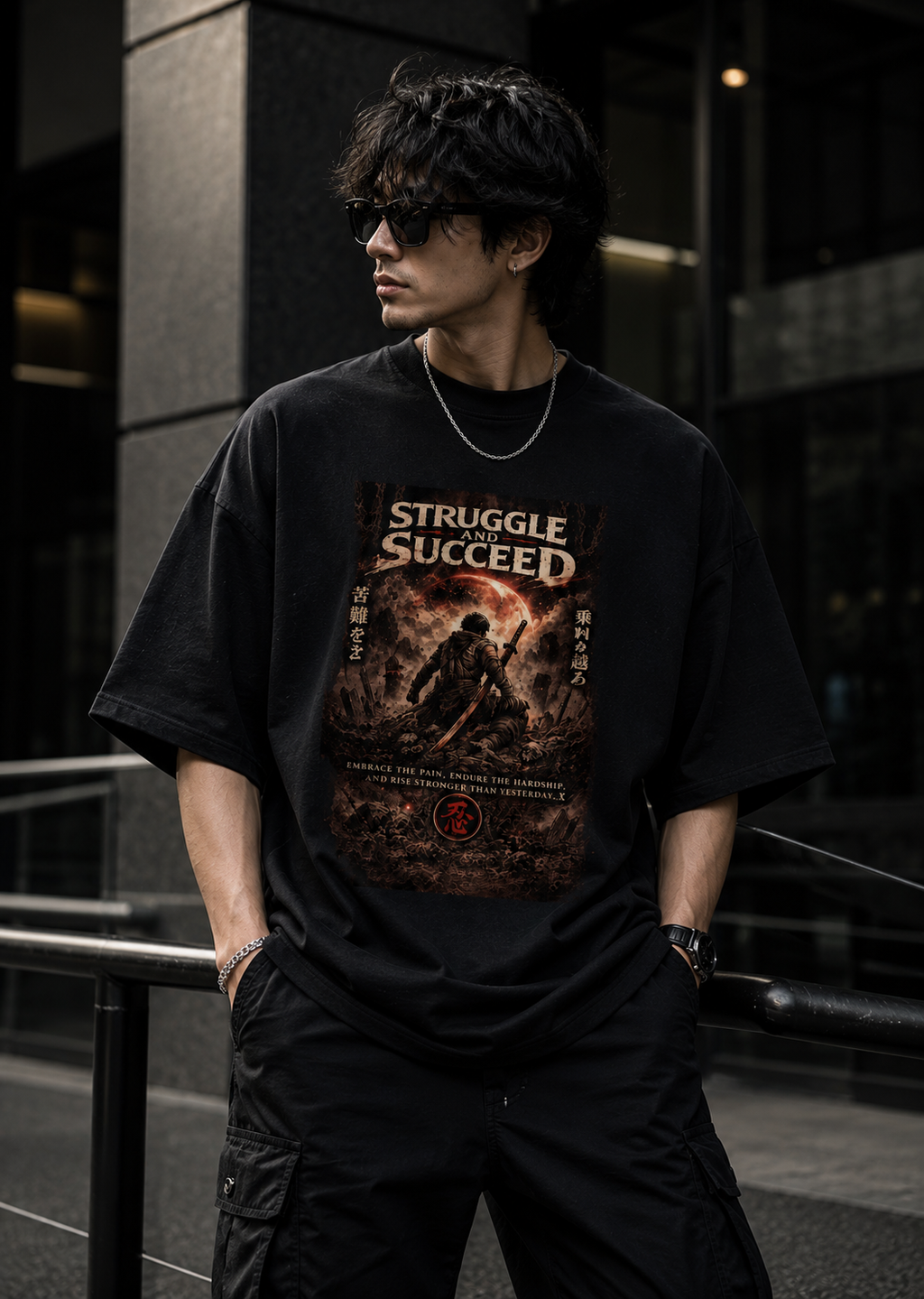 Struggle To Succeed Motivational Oversized T-Shirt