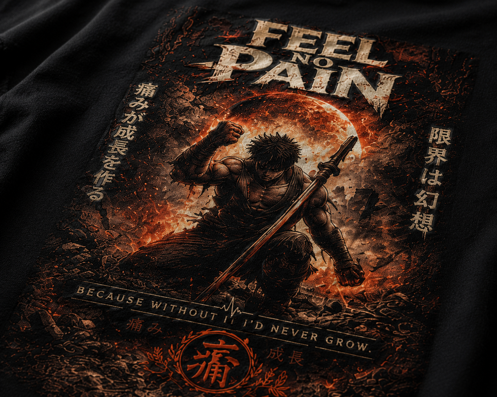 Feel No Pain Gym Motivation Oversized T-Shirt