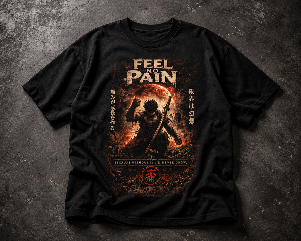Feel No Pain Gym Motivation Oversized T-Shirt