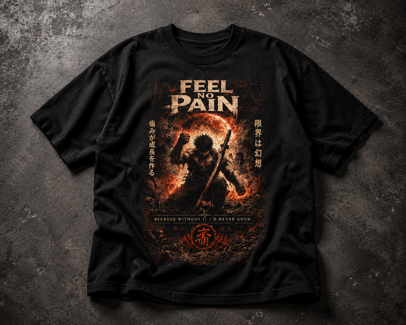 Feel No Pain Gym Motivation Oversized T-Shirt