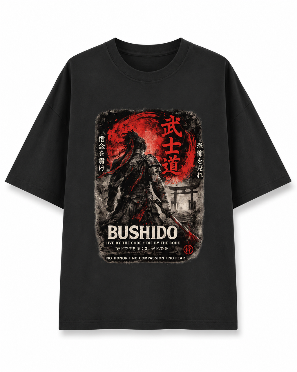 Bushido Samurai Oversized Graphic T-Shirt