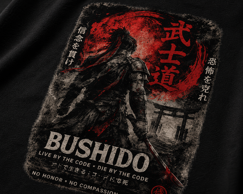 Bushido Samurai Oversized Graphic T-Shirt