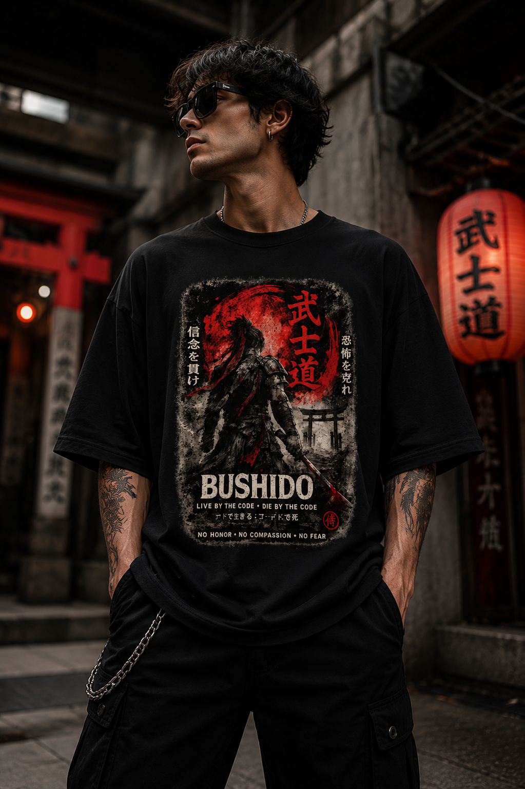 Bushido Samurai Oversized Graphic T-Shirt