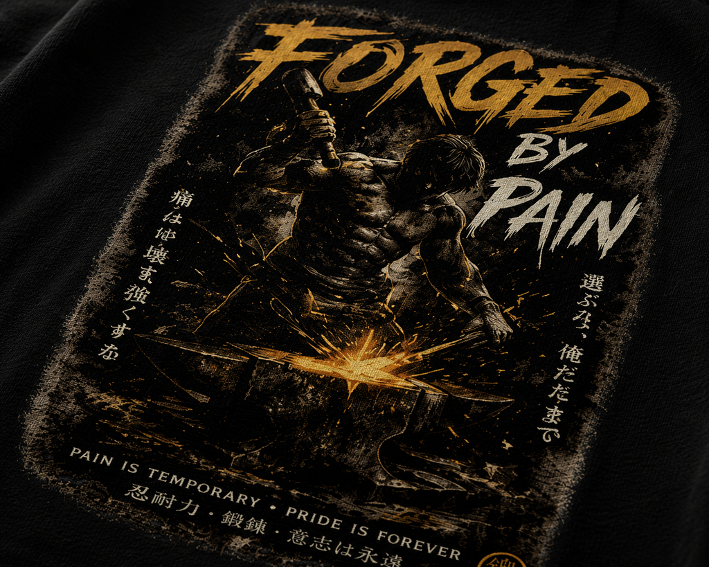 Forged By Pain Motivation Oversized Tee