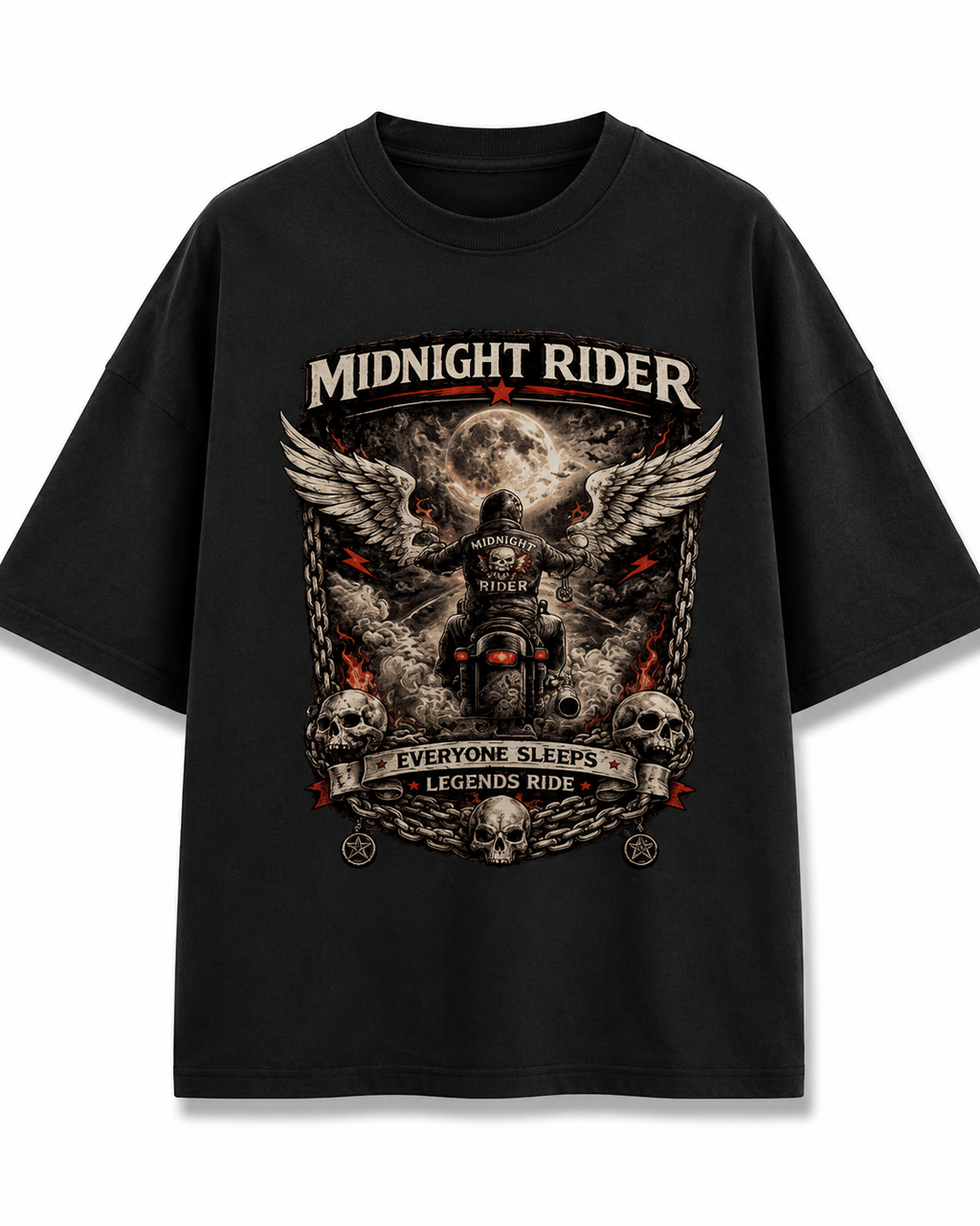 Midnight Rider Biker Oversized T-Shirt
