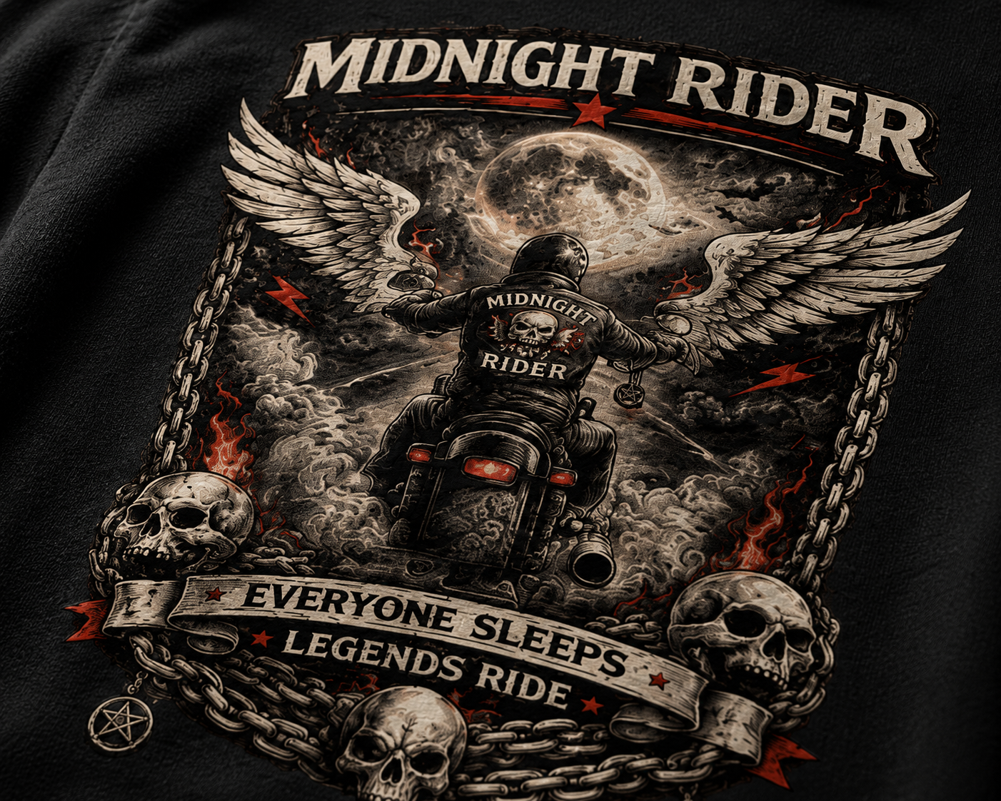 Midnight Rider Biker Oversized T-Shirt