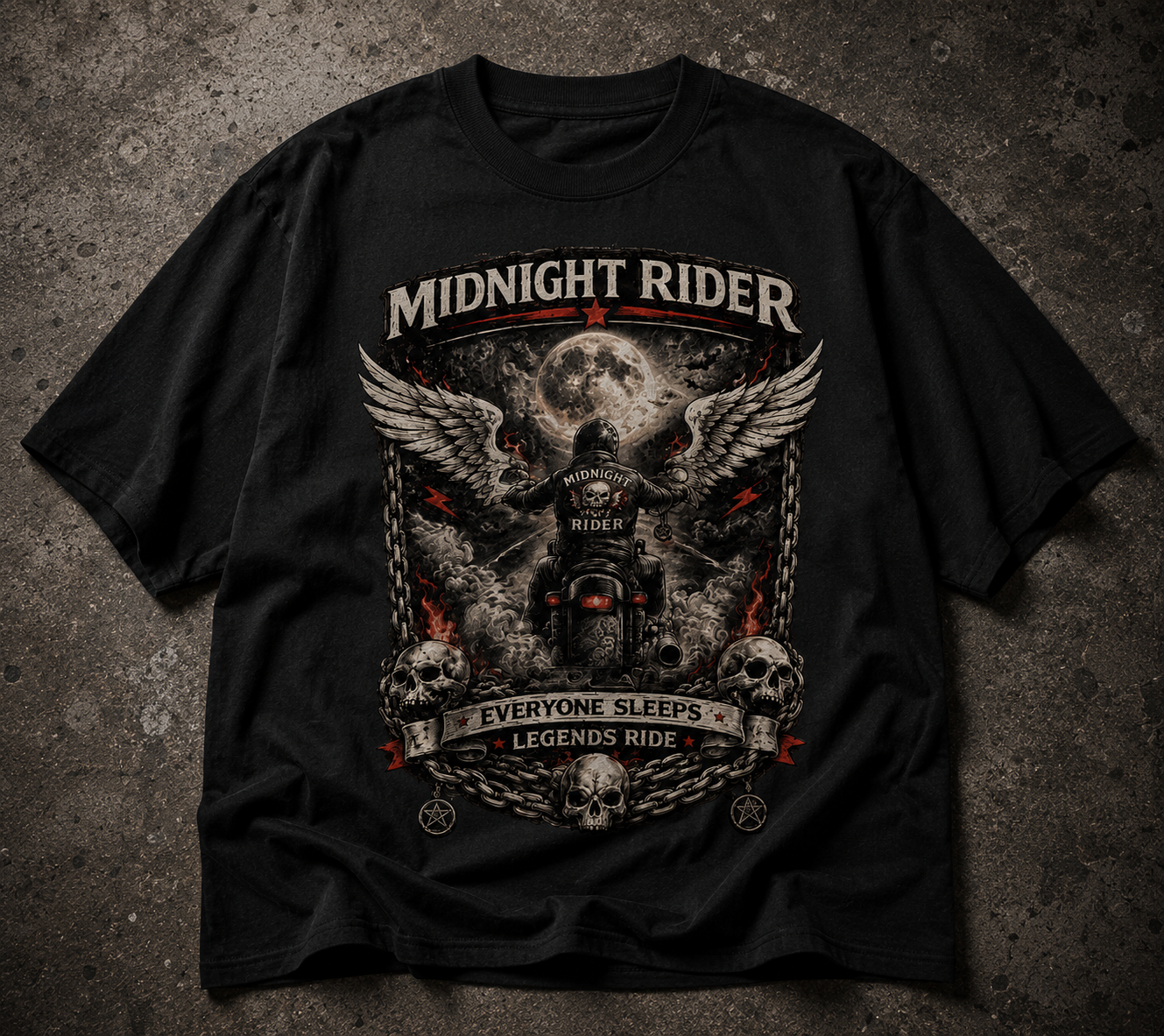Midnight Rider Biker Oversized T-Shirt