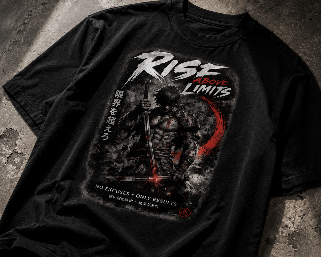 Rise Above Limits Samurai Gym Oversized T-Shirt