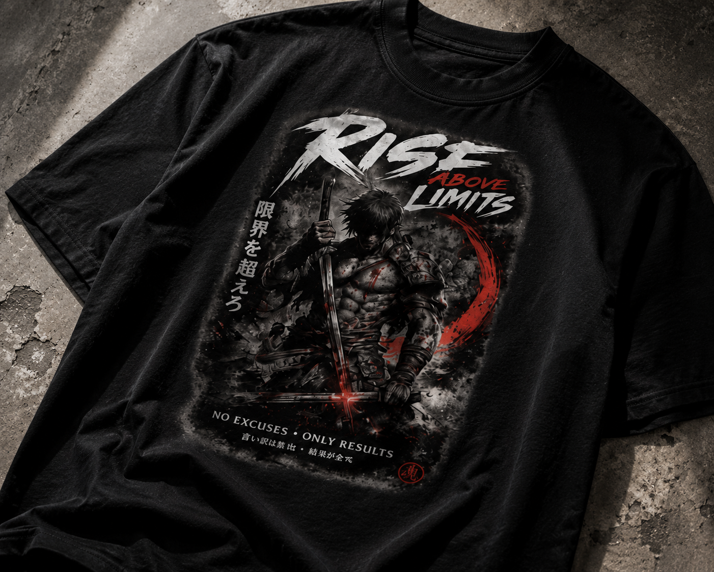Rise Above Limits Samurai Gym Oversized T-Shirt