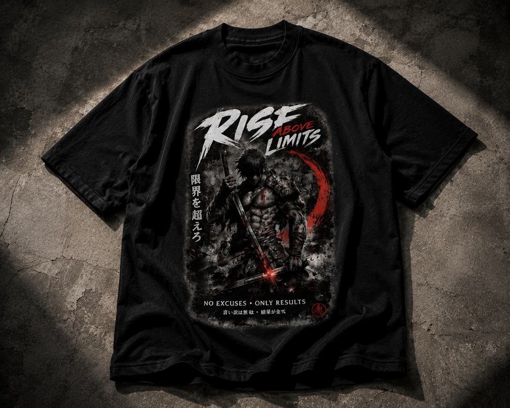 Rise Above Limits Samurai Gym Oversized T-Shirt