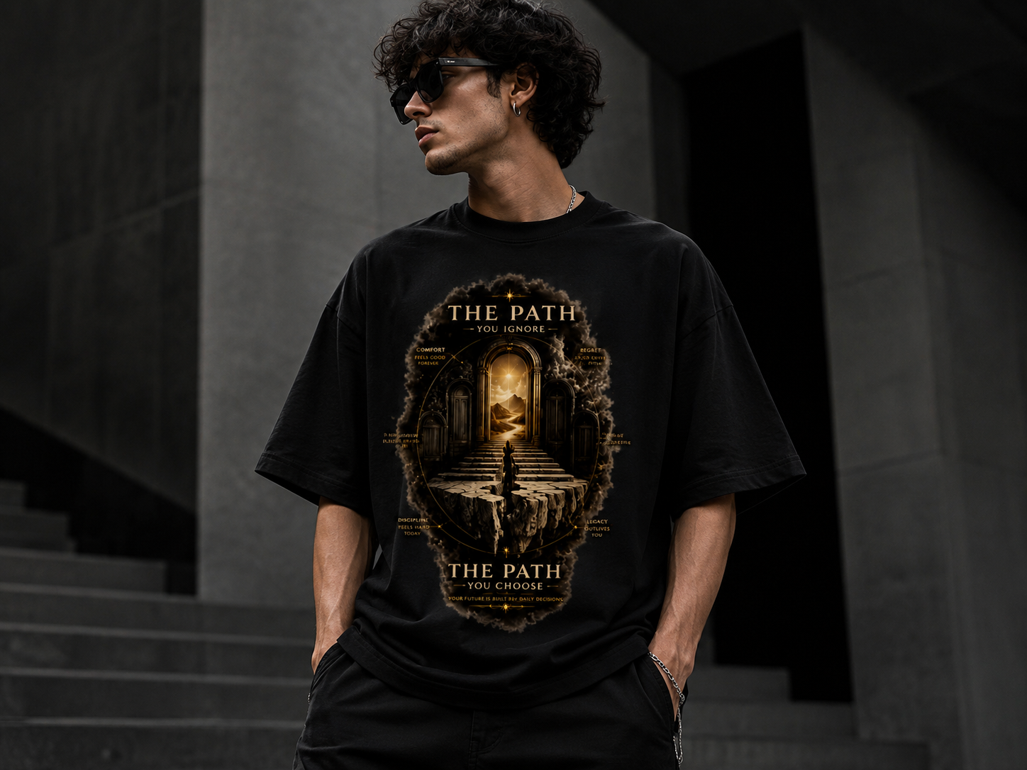 Choose Your Path Oversized Streetwear T-Shirt