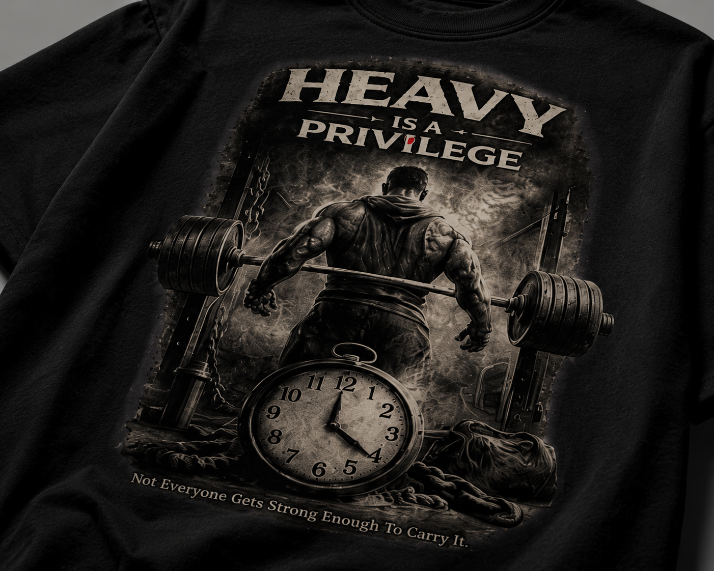 Heavy Is A Privilege Gym Oversized T-Shirt