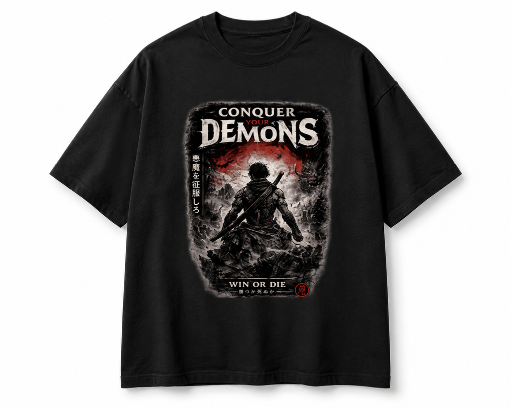 Conquer Your Demons Oversized Graphic T-Shirt
