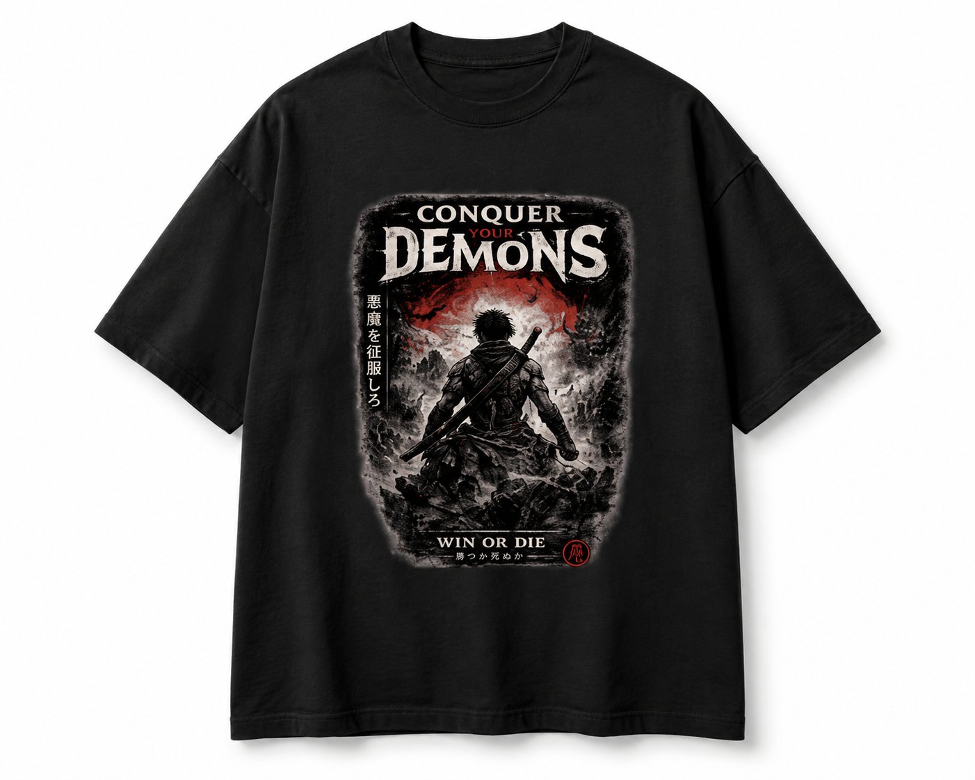Conquer Your Demons Oversized Graphic T-Shirt