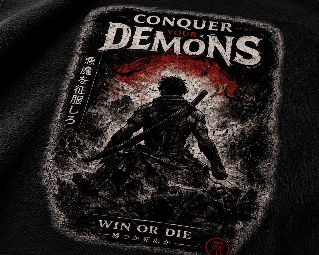 Conquer Your Demons Oversized Graphic T-Shirt