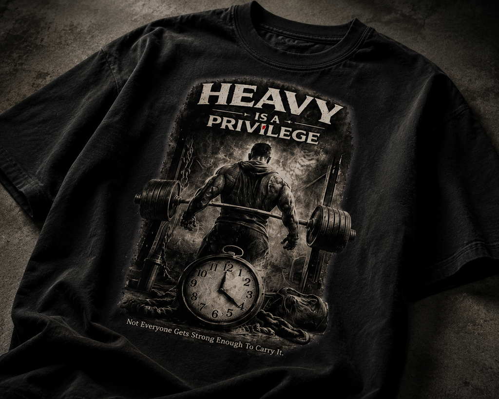 Heavy Is A Privilege Gym Oversized T-Shirt