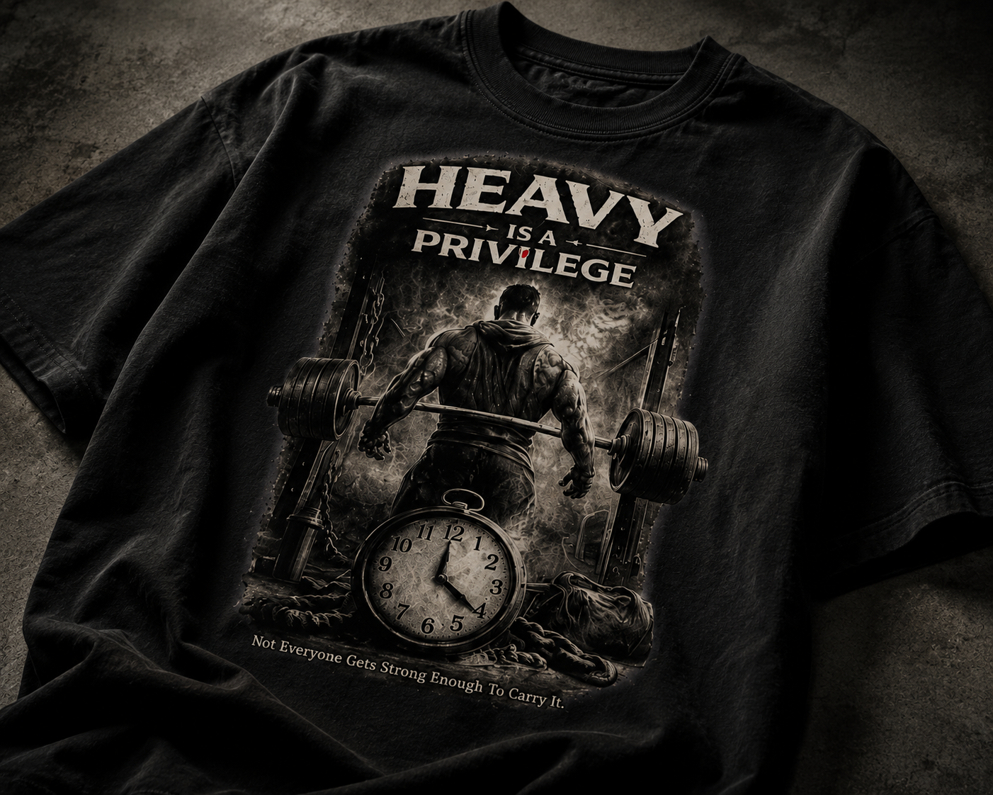 Heavy Is A Privilege Gym Oversized T-Shirt